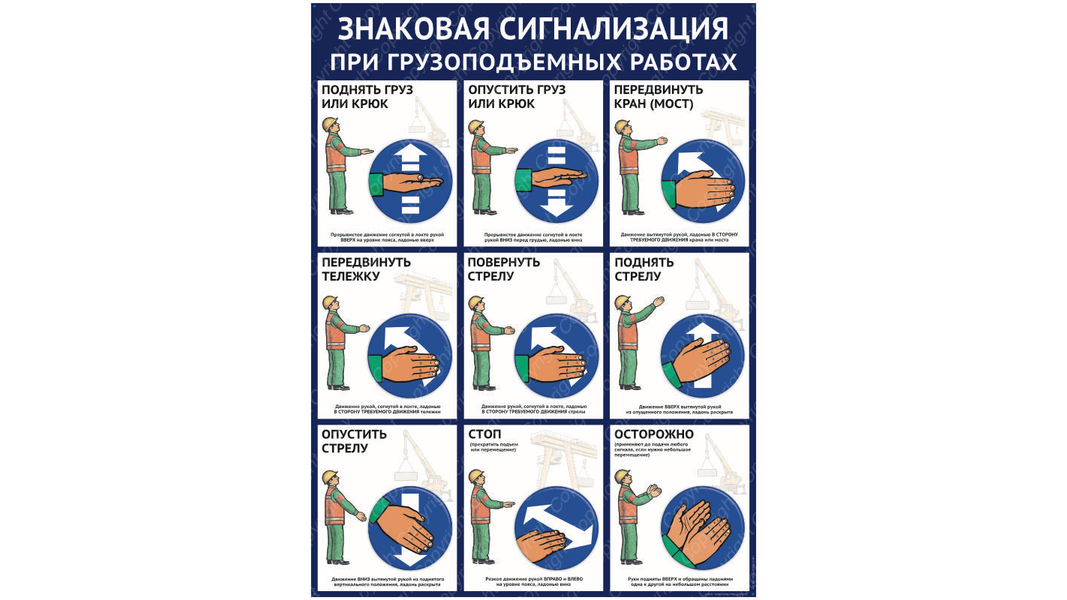 Знаковая сигнализация для стропальщика мостового крана картинки