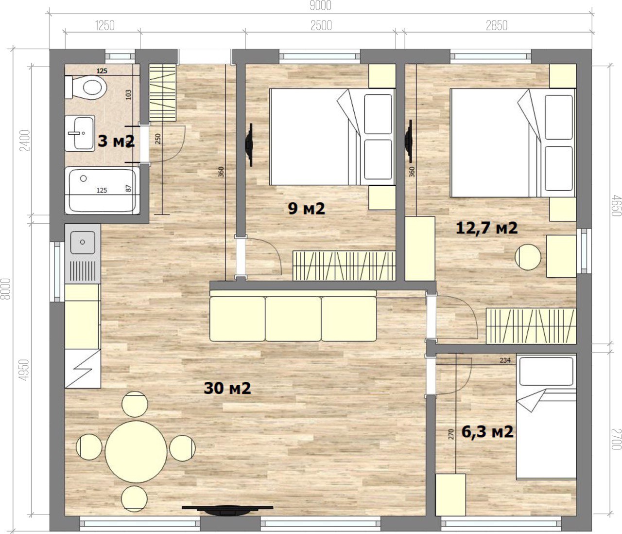 Жилой модуль в Соче планировка