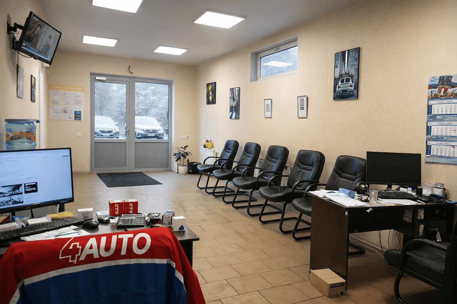 Офисная зона современного автотехцентра