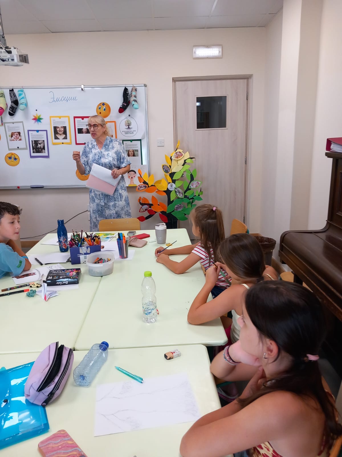Multilingual children learning in classroom