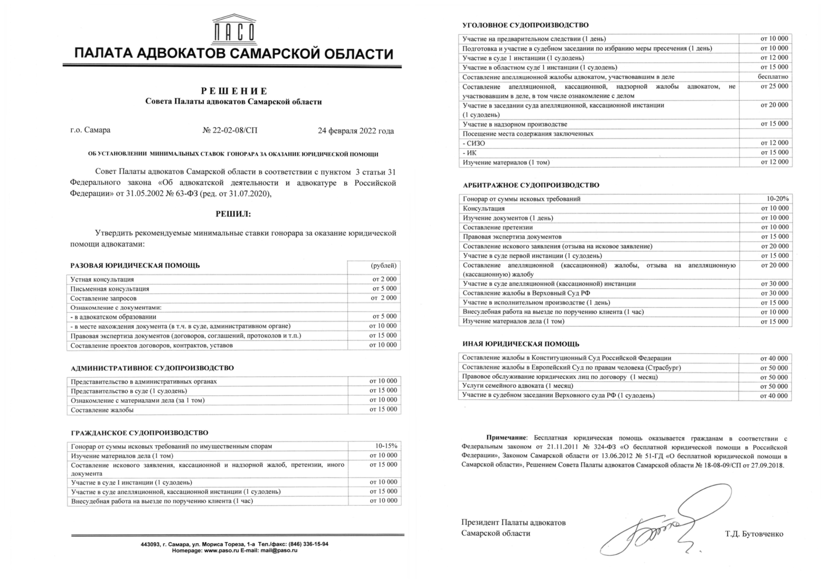 Стоимость юридических услуг в Самаре. Цены на услуги адвоката и юриста ...