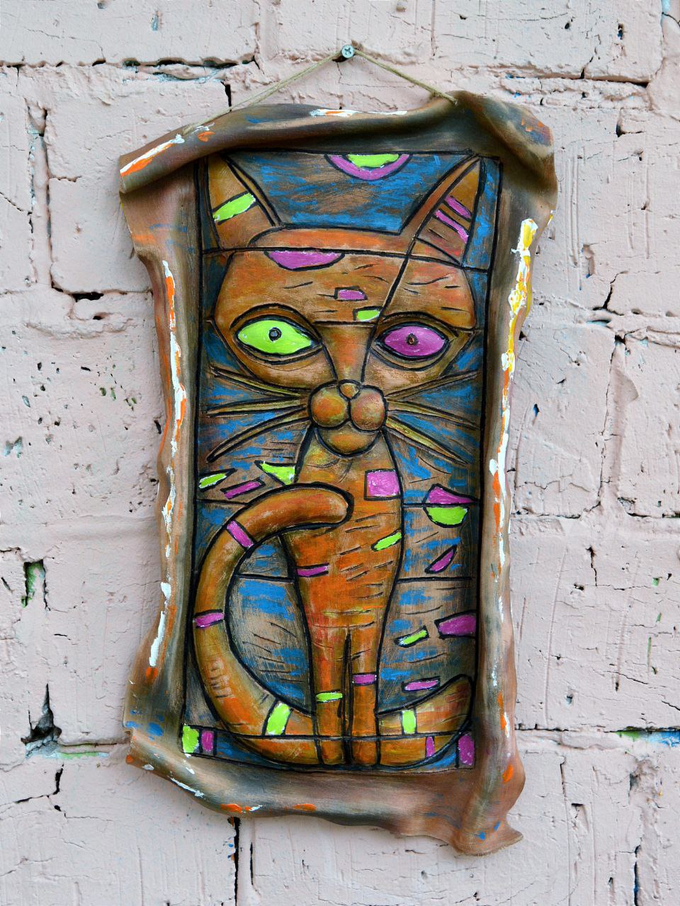 Маска из фактурной кожи настенная А.МузылевЪ &quot;Священное Животное №7&quot;