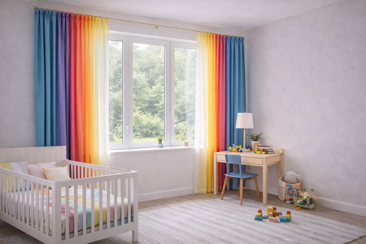 Шторы в детскую, чистая геометрия