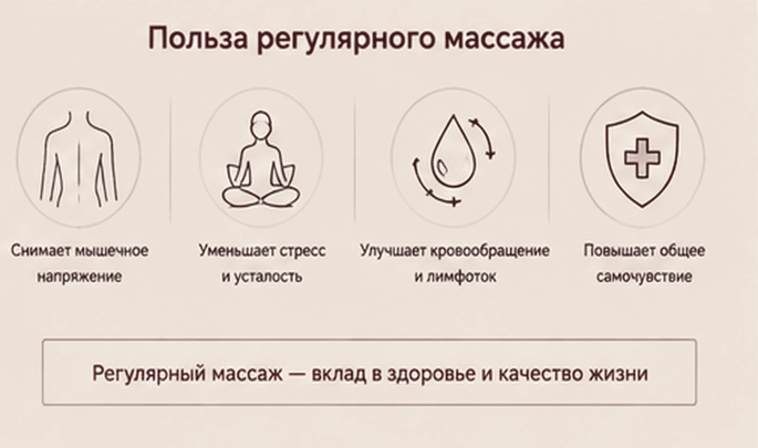 Иллюстрация к статье «Польза регулярного массажа: как он влияет на мышцы, самочувствие и восстановление»