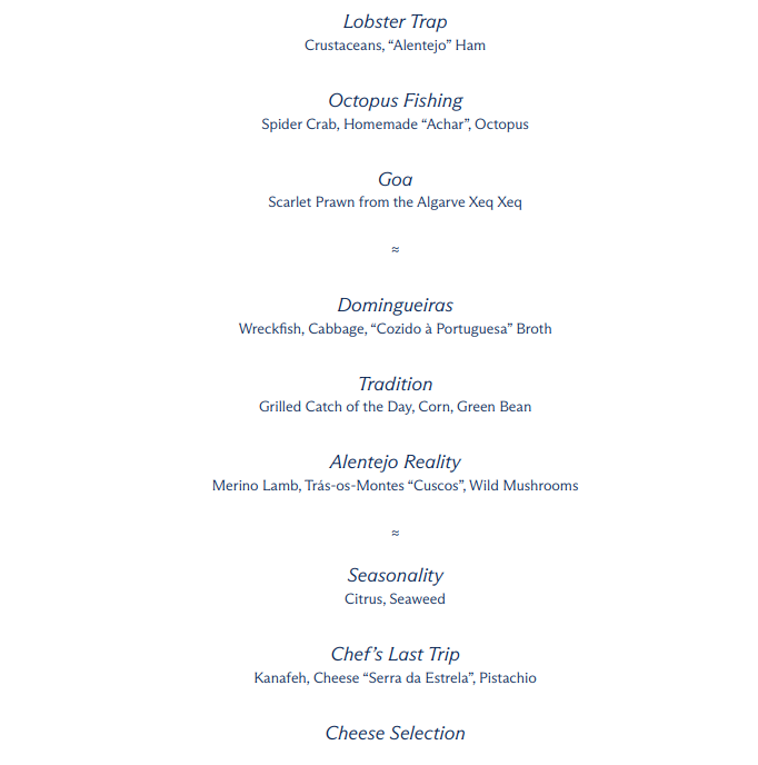  Гіл Фернандес меню Fortaleza do Guincho