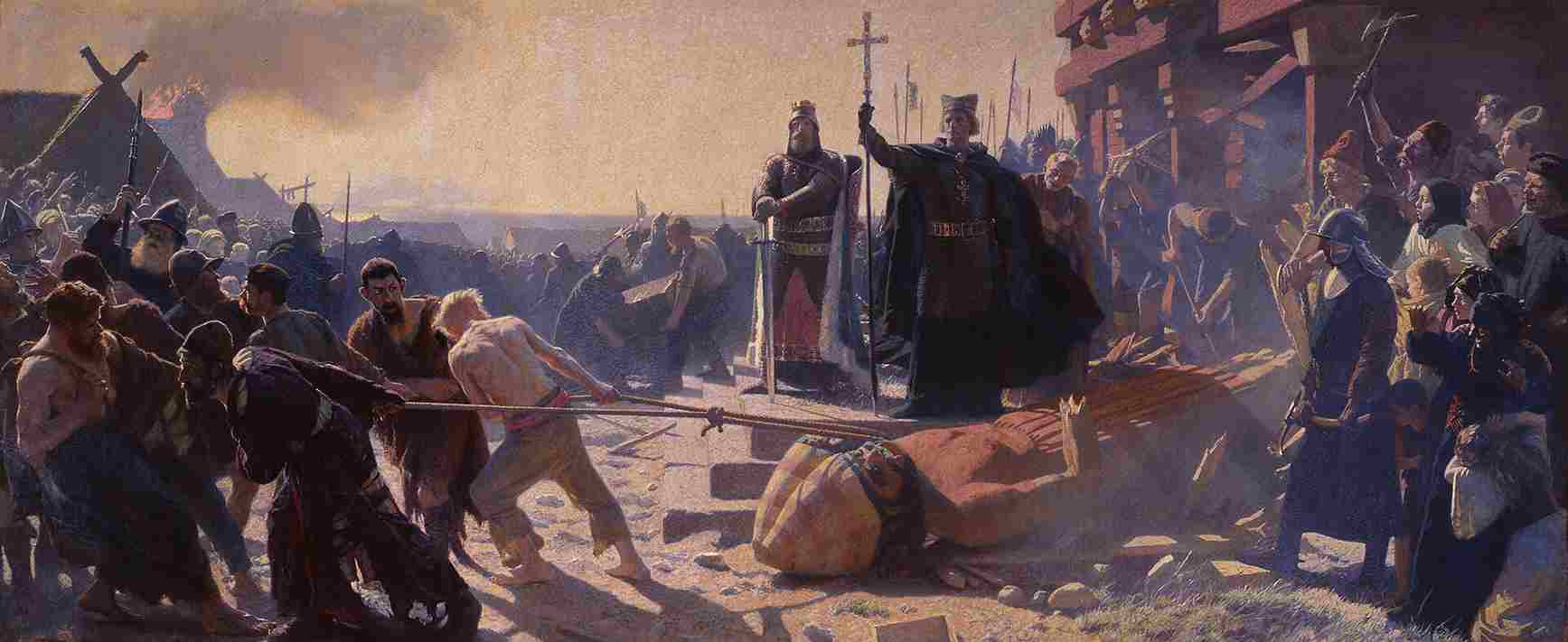 Взятие Арконы в 1169 году и низвержение Свентовита — картина Лаурица Туксена