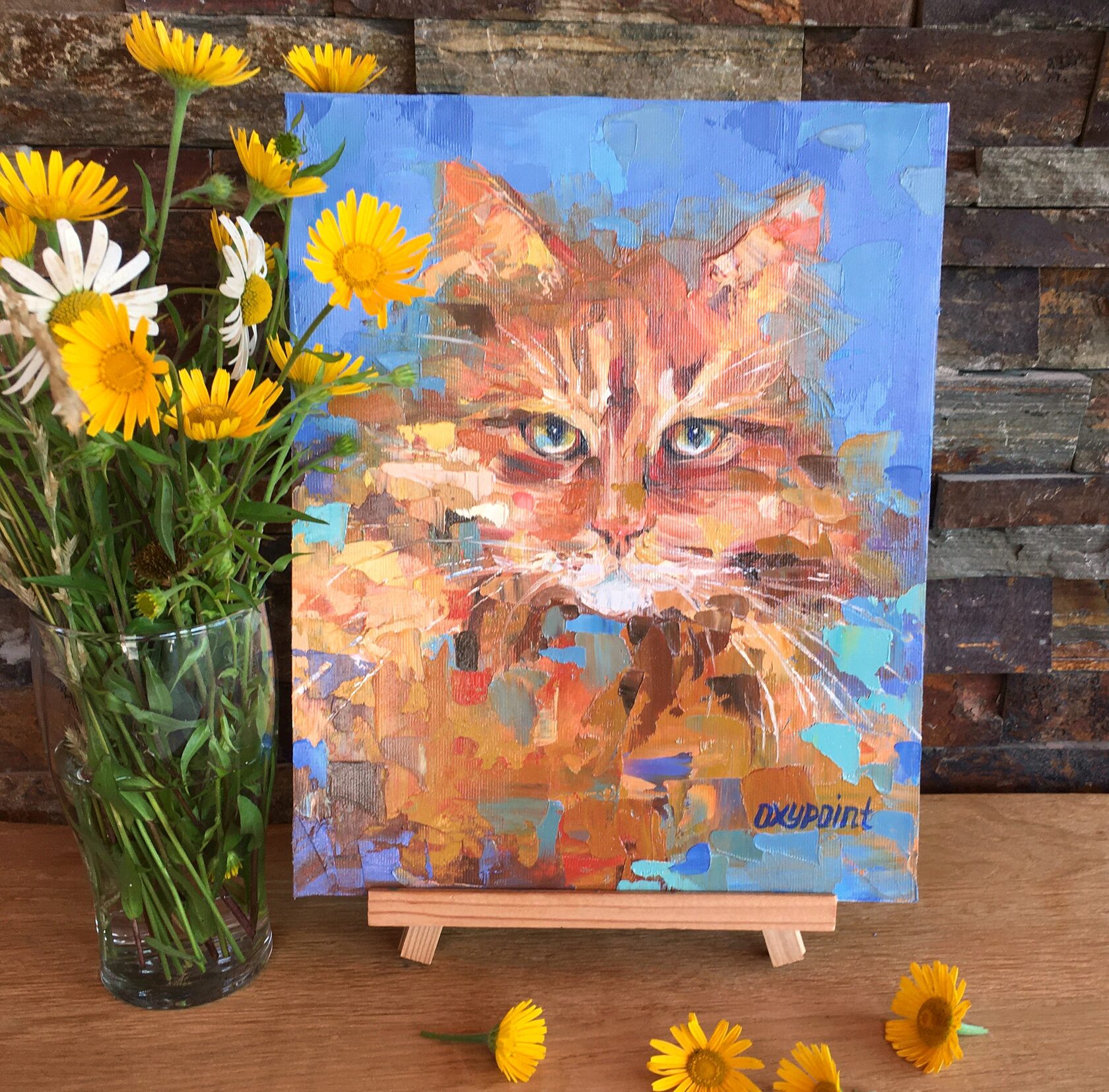 Red cat, Ginger cat oil painting
