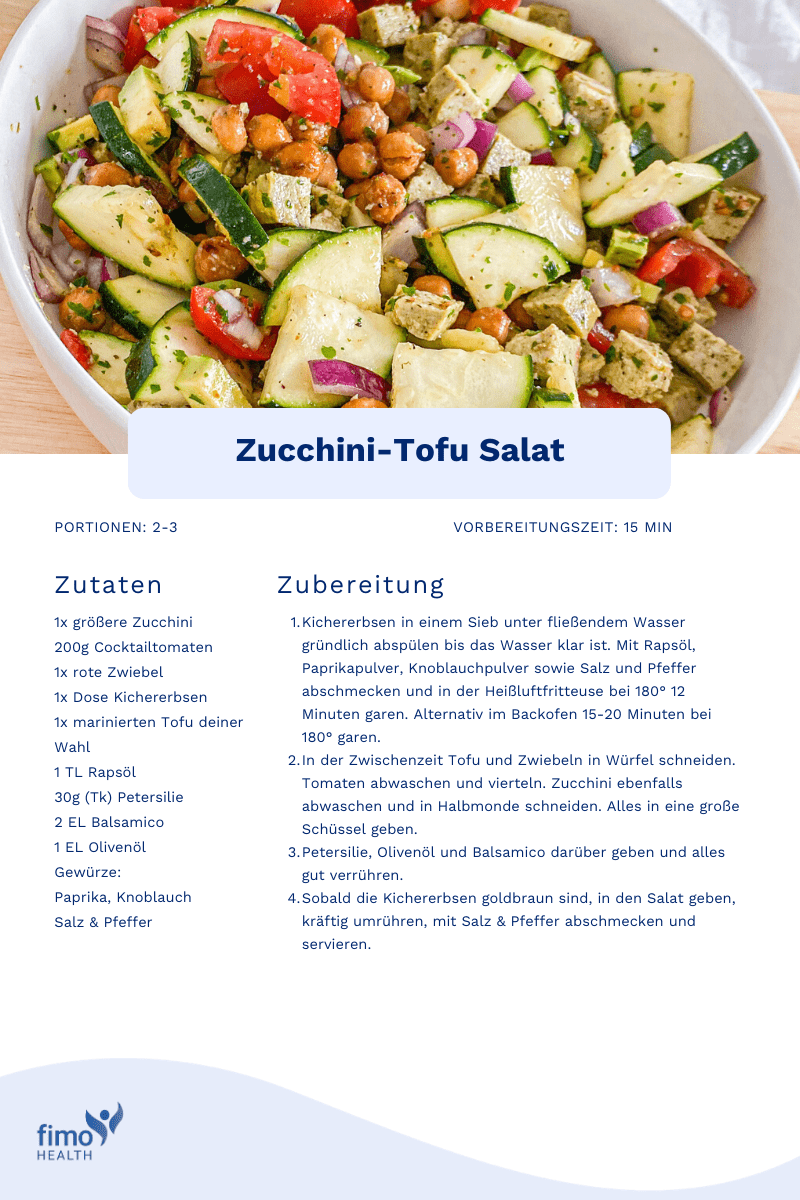 Zucchini-Tofu Salat