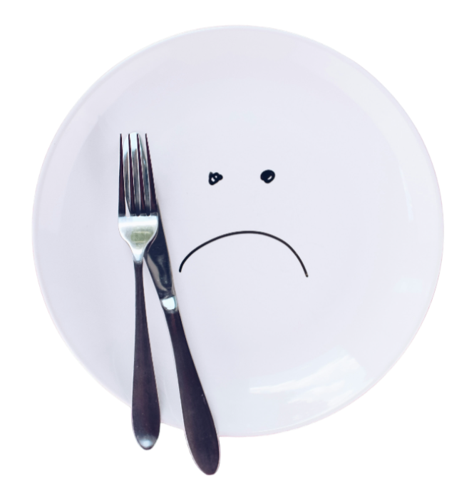 Пустая грустная тарелка