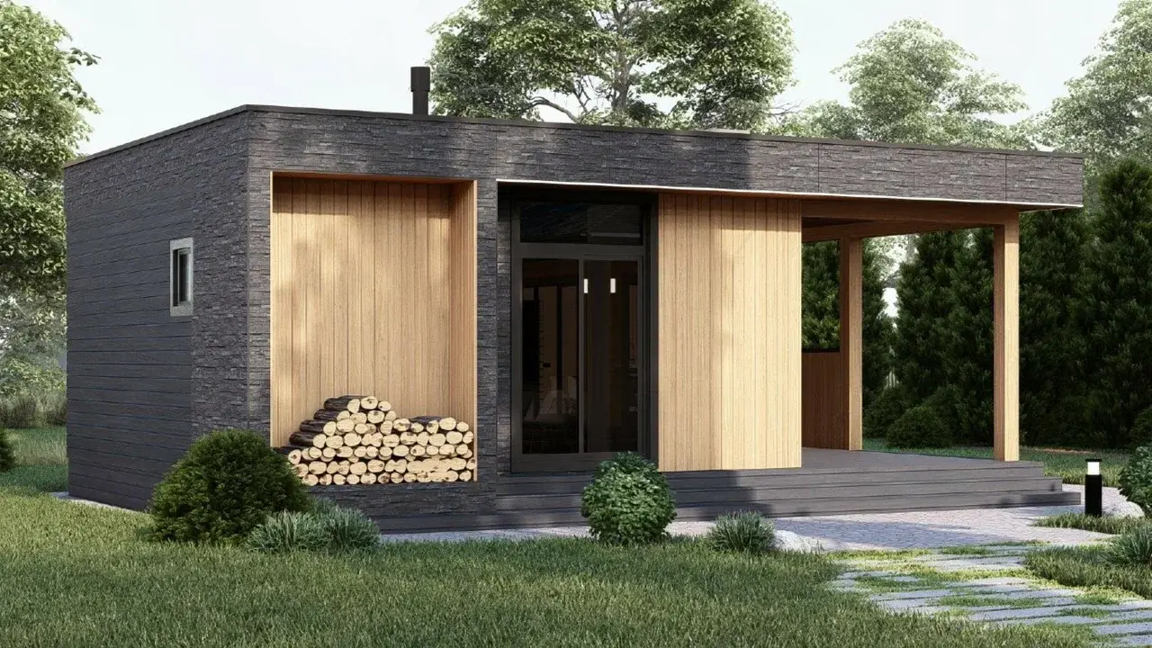 Баня Дубровка 6Х9 с дровником