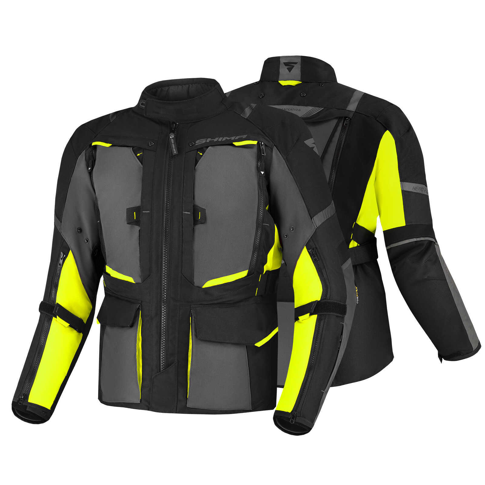 Туристическая мотокуртка SHIMA HERO 2.0 Men Fluo, неоновый — можно померить с защитой