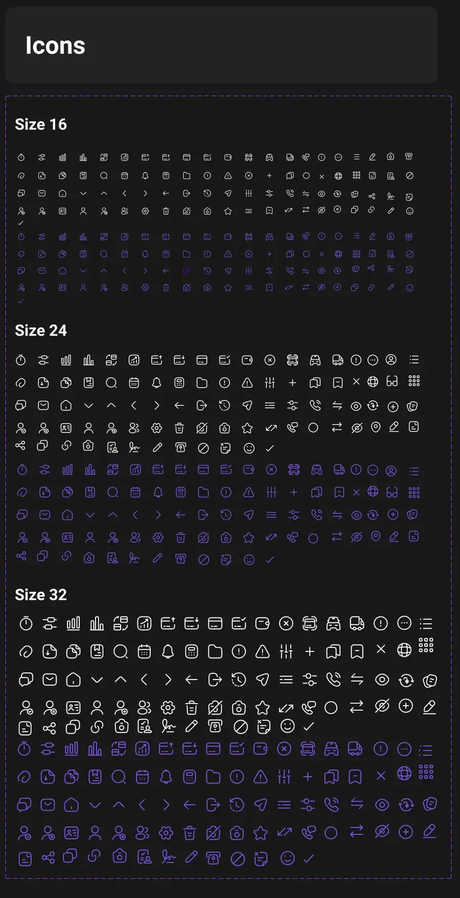 Iconografía en tema oscuro