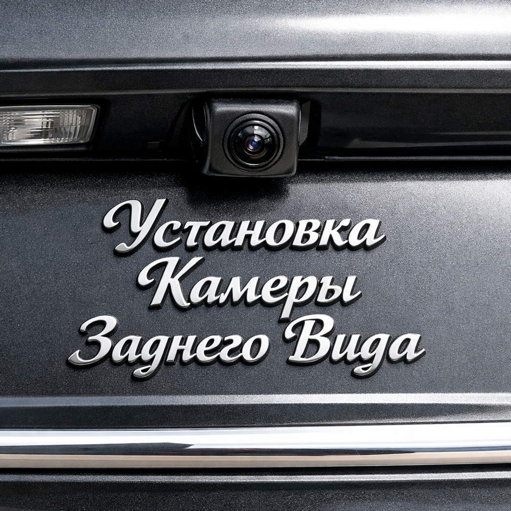 Установленная камера заднего вида в плафоне подсветки номера