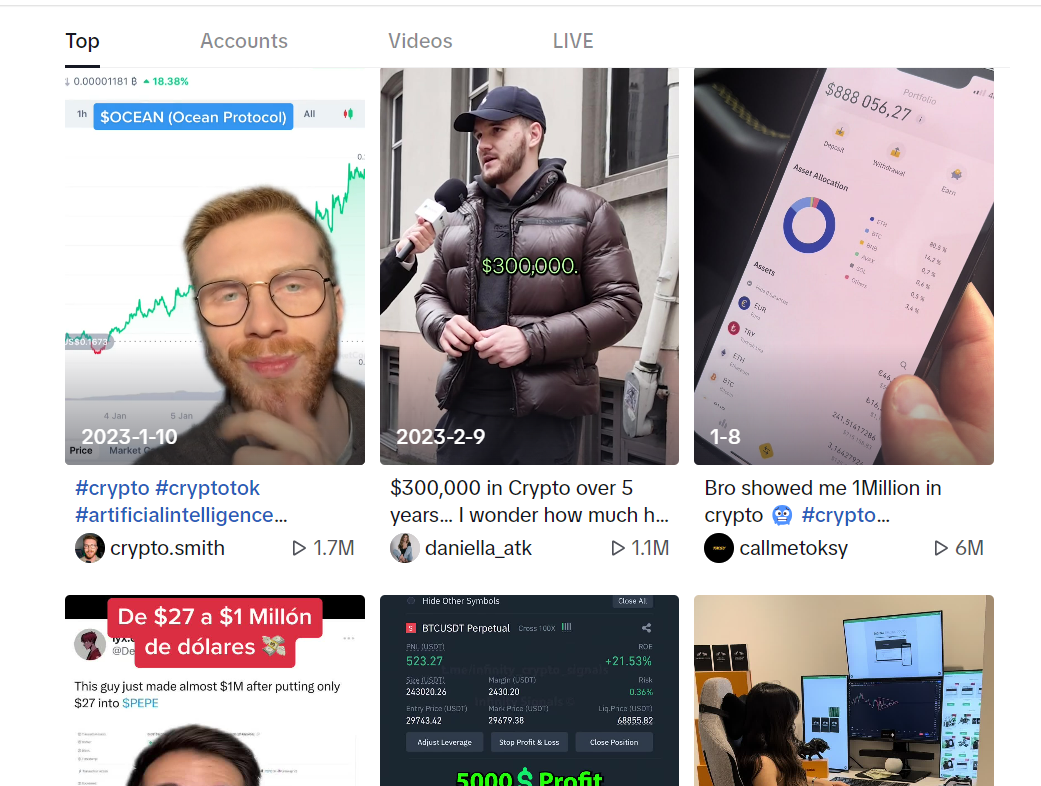 crypto tiktok page