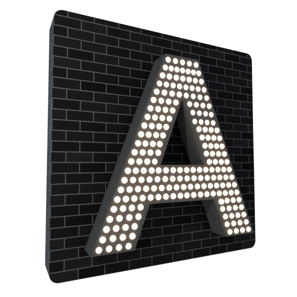 буквы с открытым пикселем