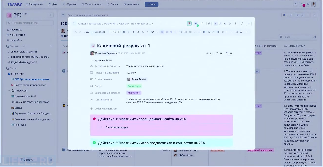 TEAMLY, система управления знаниями, KMS, умные таблицы, Kanban, KM-альянс, Виталий Чесноков, Владимир Манеров, замена Notion, замена Confluence