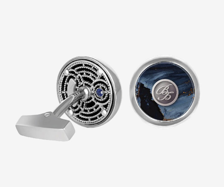 золотые запонки на заказ с базовой накладкой