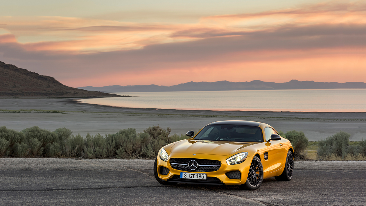 Mercedes AMG gt Yellow 4k