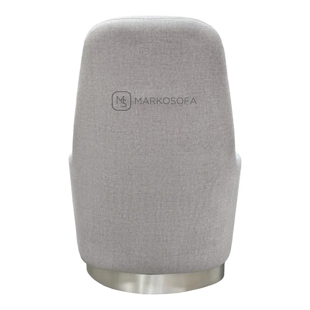 Реплика кресла Жак Бержер от Минотти (Jacques Bergere Minotti) на заказ в обивке из серого велюра с поворотным механизмом