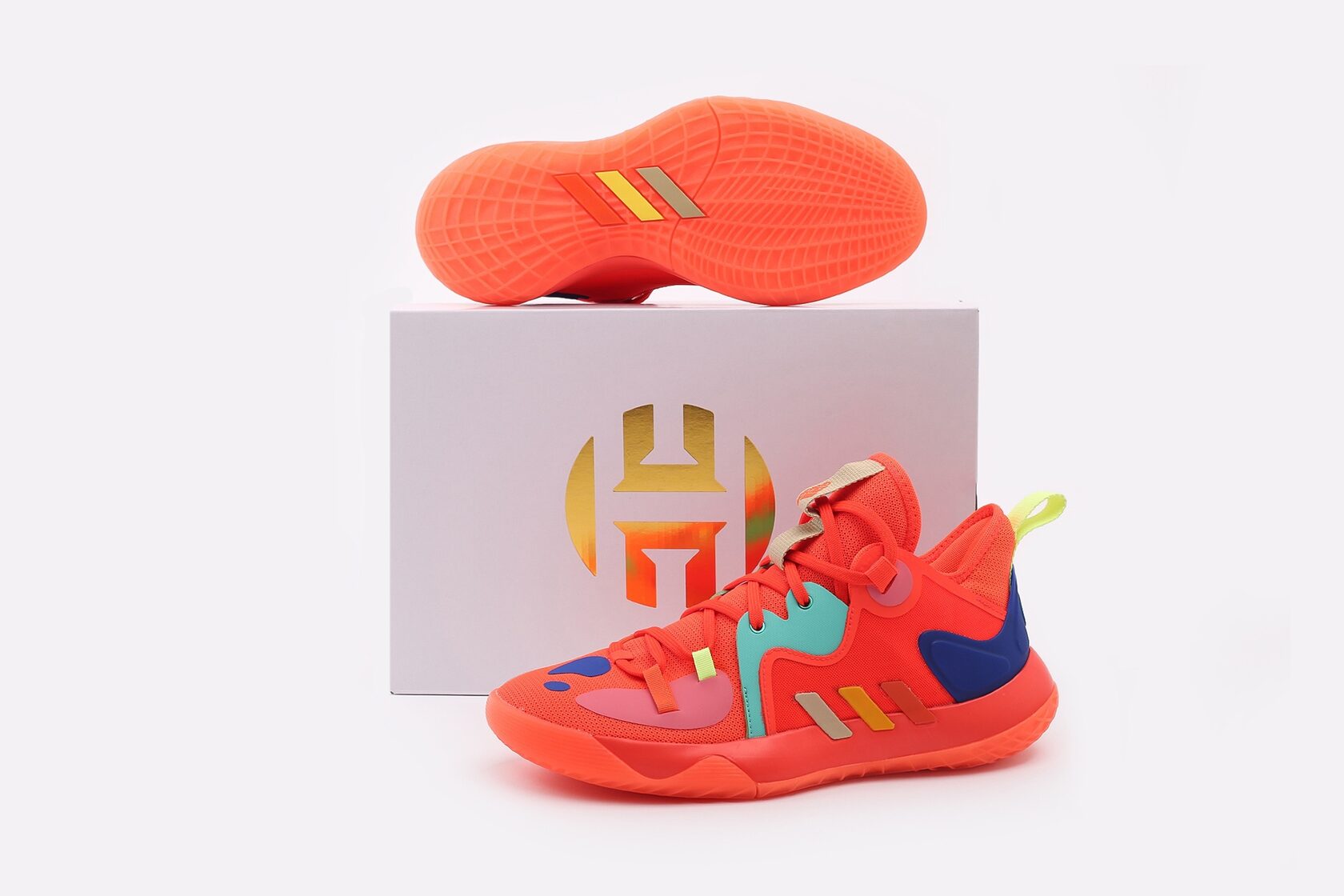 Adidas Harden оранжевые кроссовки