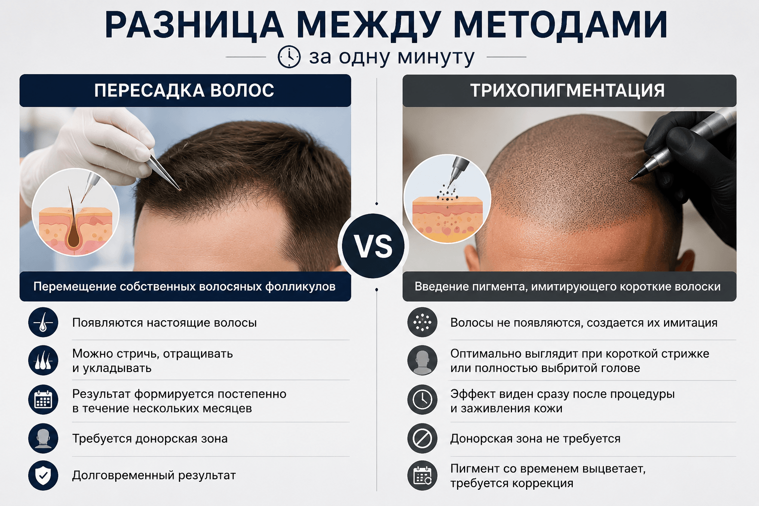 отличие пеерсадки волос от трихопигментации