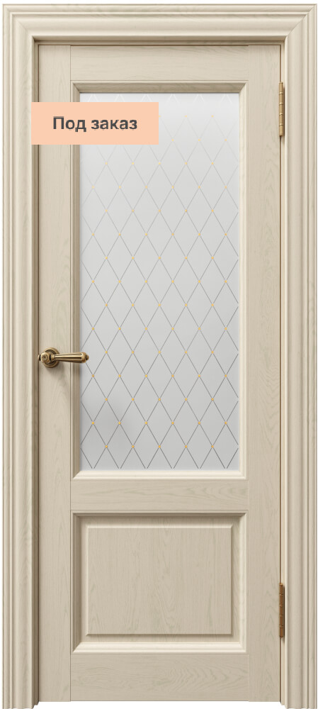 Дверь межкомнатная Sorrento (Соренто) 80010 Остекленная цвет Софт Кремовый