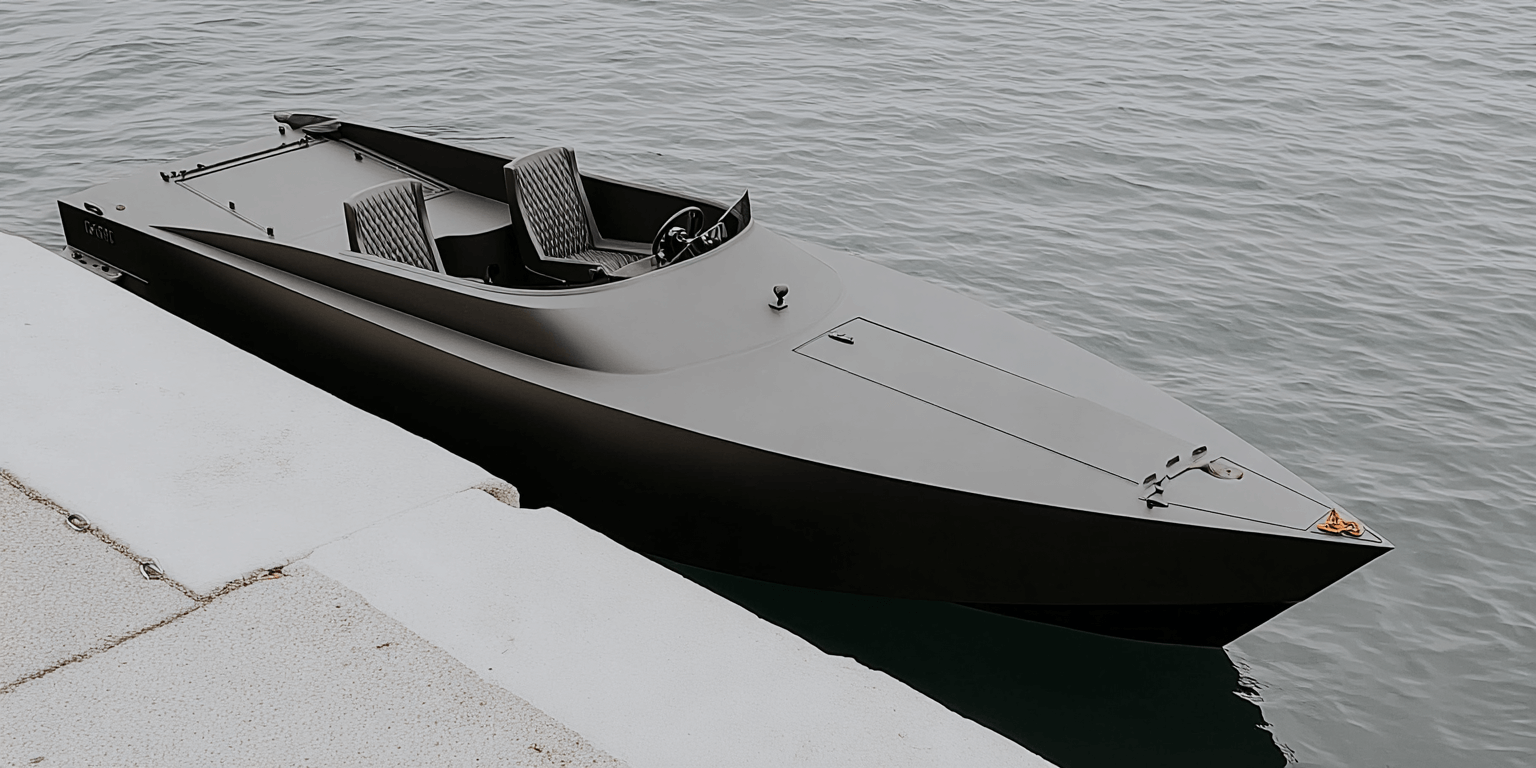 концепт дизайнерской лодки из пластика