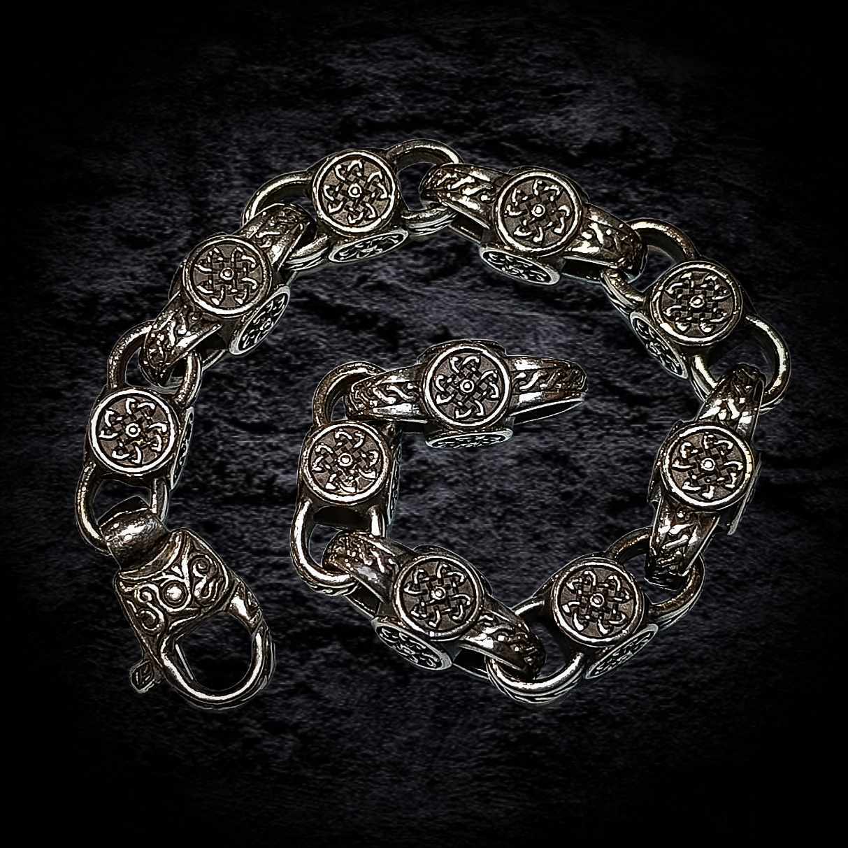 мужской массивный браслет, браслет из серебра мужской.