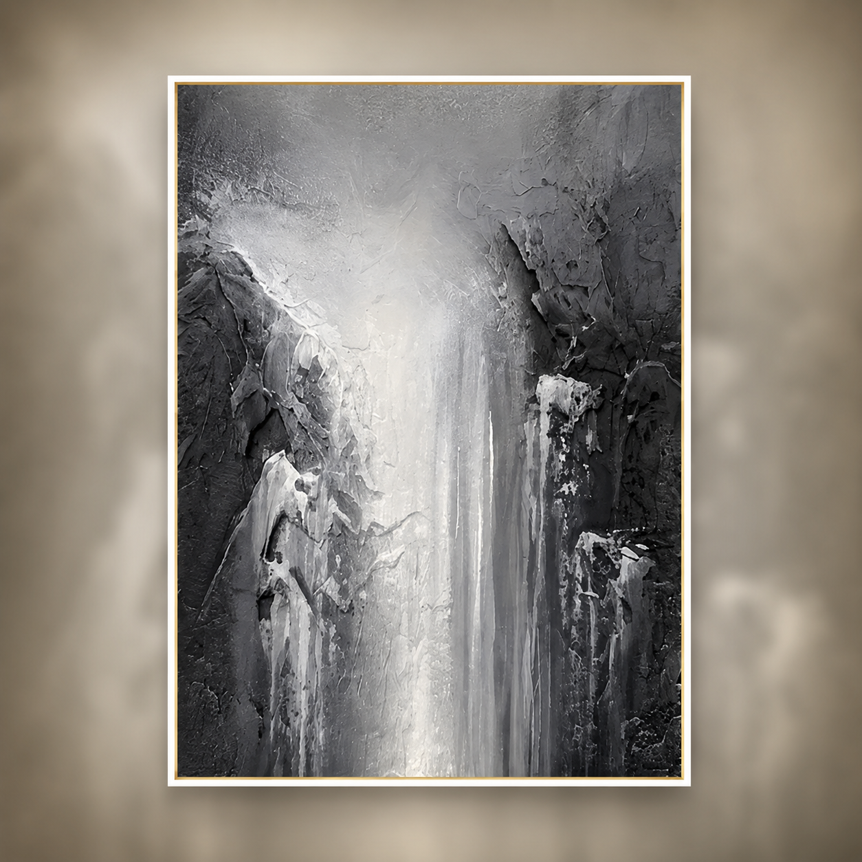 Картина «Водопад (графика)» — фактурная живопись, школа «Вне границ»