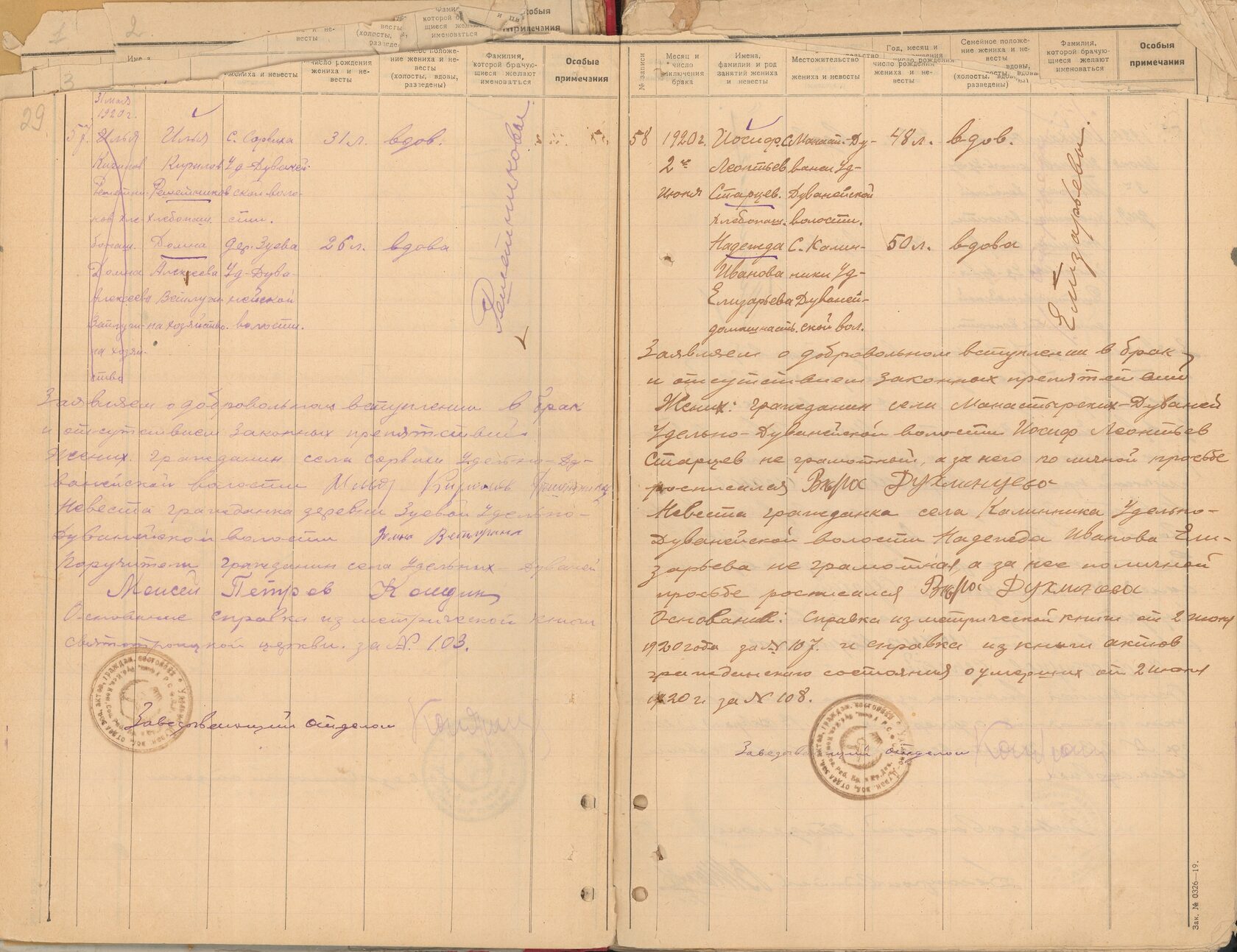 Образцы актовых книг