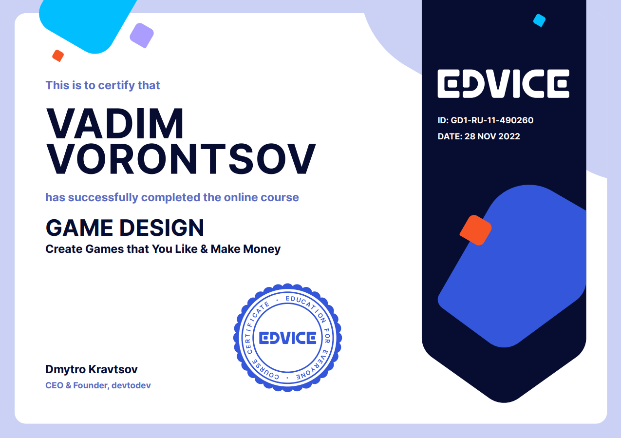 Resume - Vorontsov Vadim