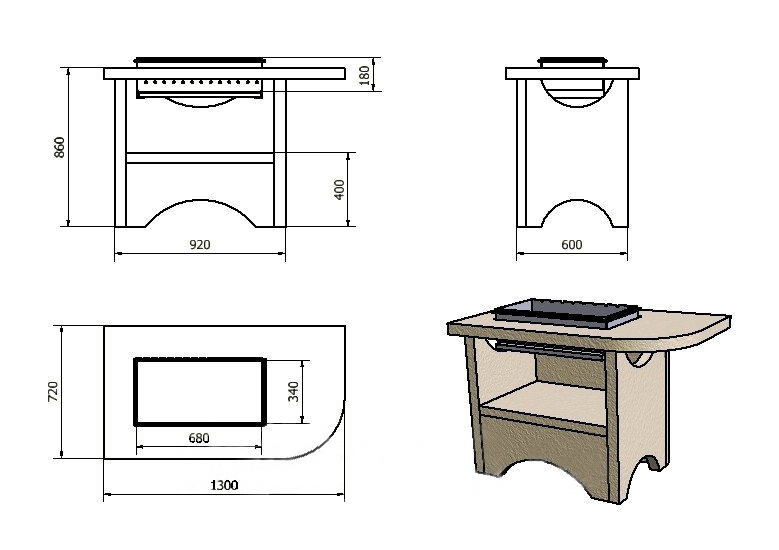 Стол гриль своими руками чертежи