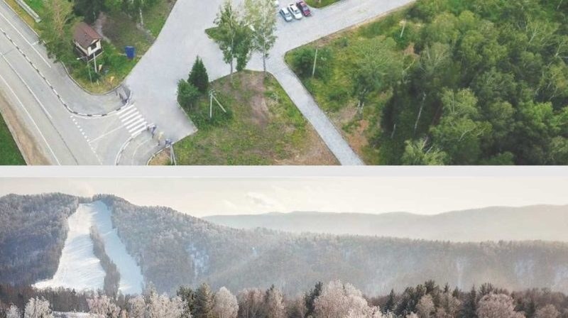 Аэрофото подъездной дороги и территории комплекса