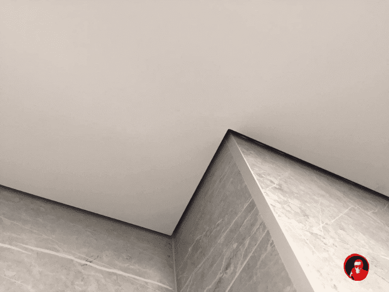 Теневой натяжной потолок с монтажом на керамогранит