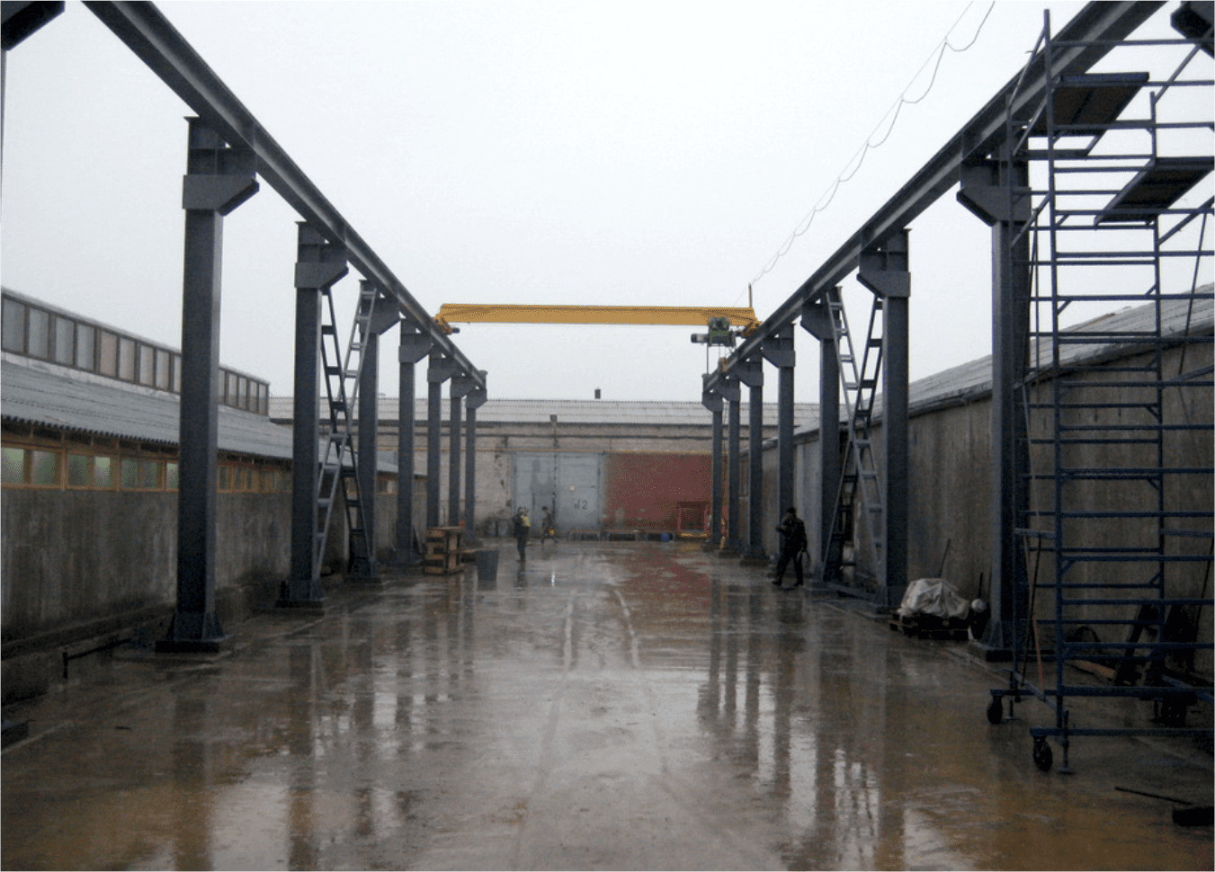 Крановая эстакада. Эстакада мостовых кранов 2т. Крановая эстакада. Открытая крановая эстакада. Крановая эстакада внутрицеховая.