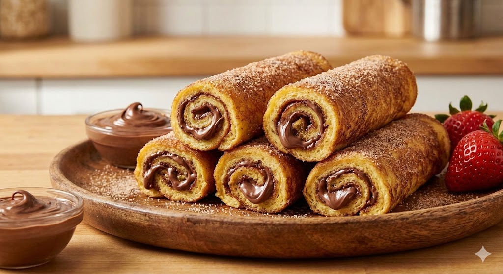 Французские тосты-роллы с Нутеллой