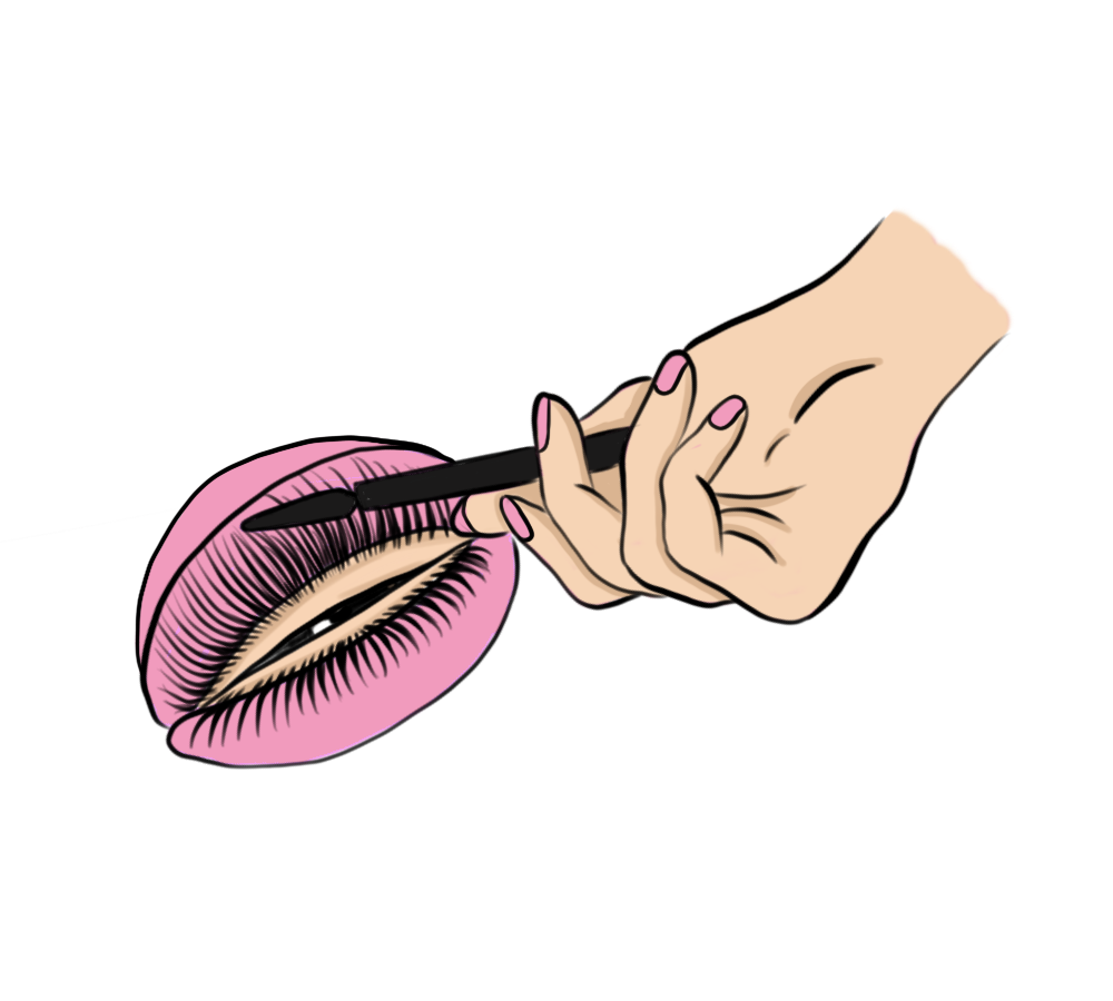 Иллюстрация, ламинирование ресниц