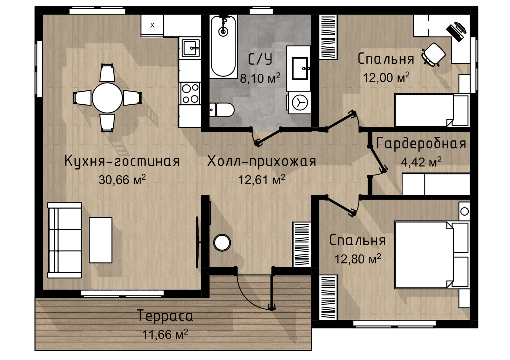 Планировка дома Вилла 80