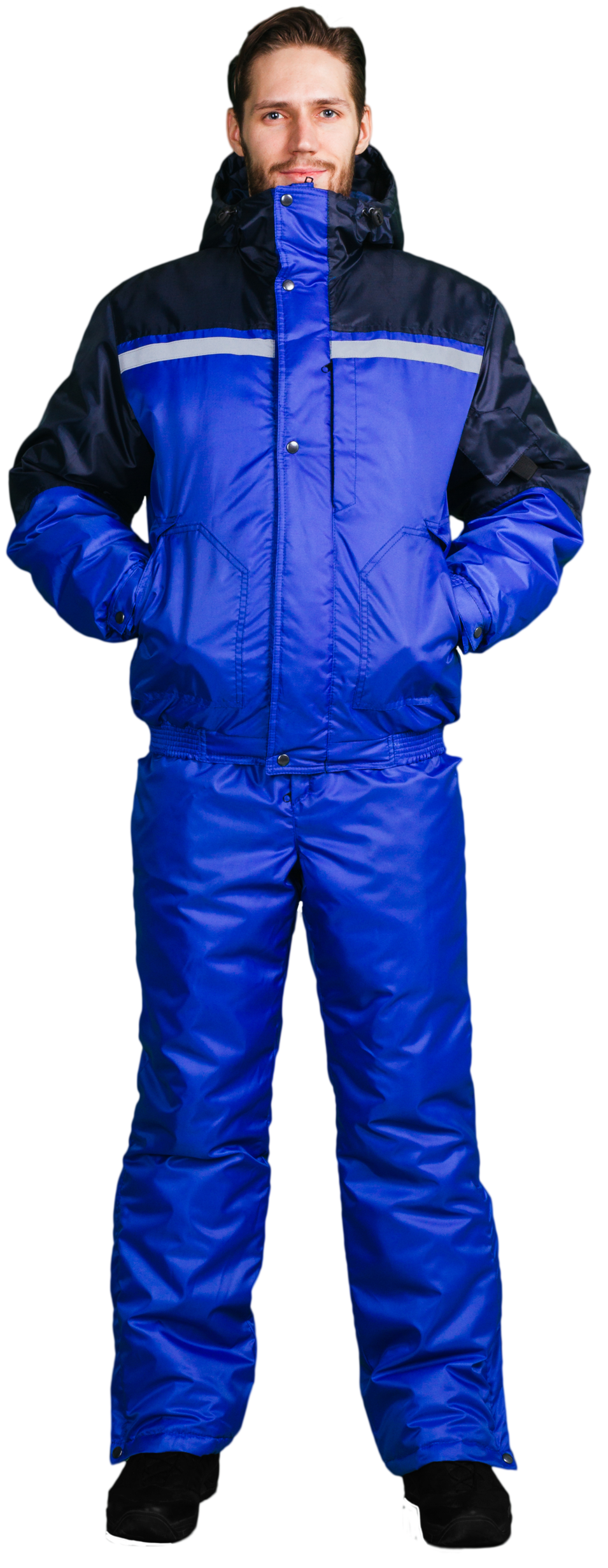 костюм зимний стим куртка полукомб цвет василек т синий фото 9