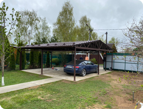 Автонавес, защищающий автомобиль от воздействия погодных условий