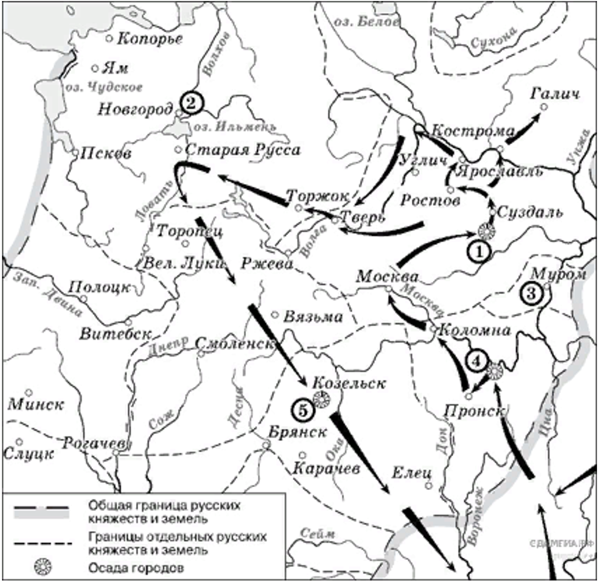 Нашествие батыя на русь карта 6 класс