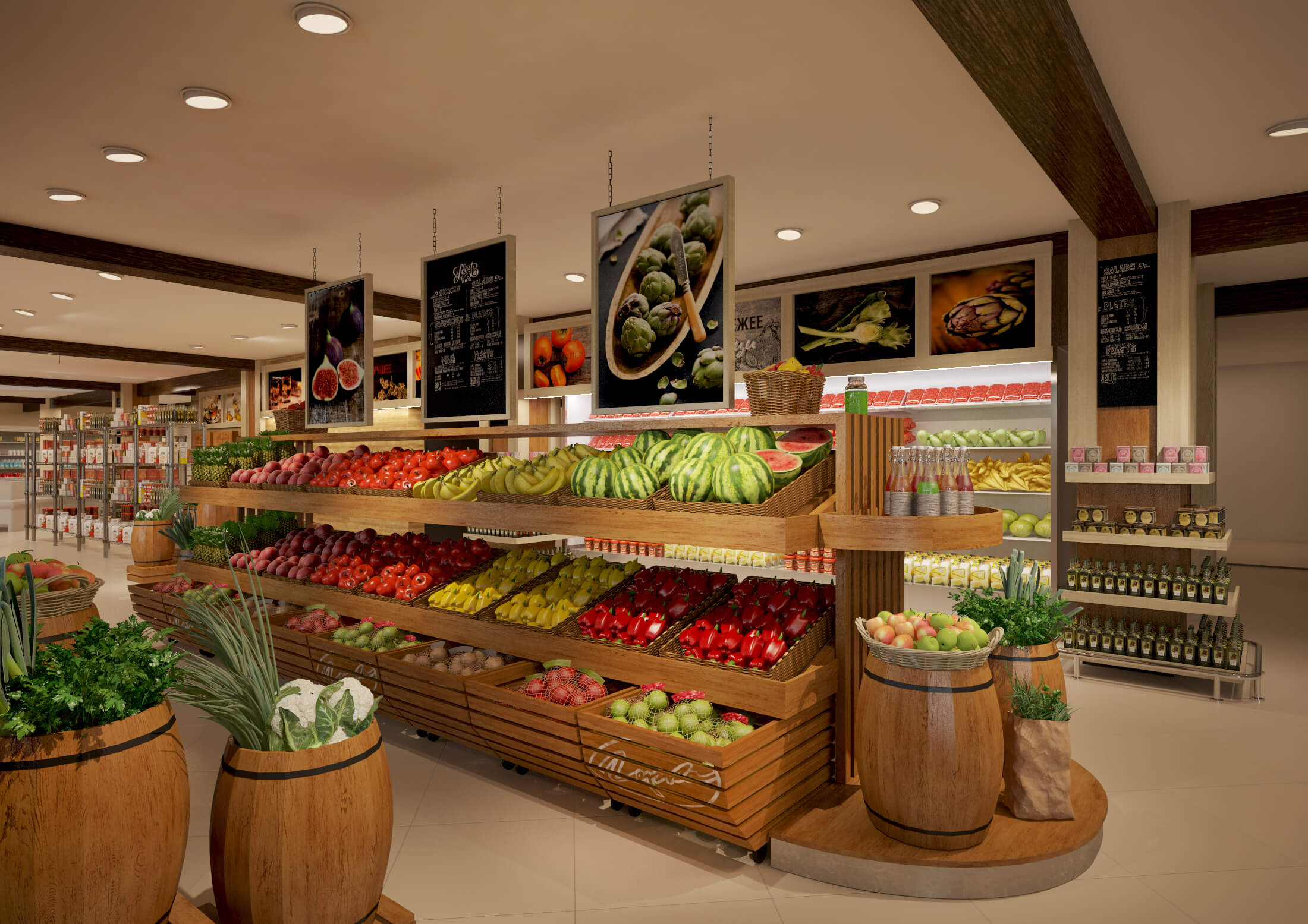 дизайн магазина фрукты овощи фото