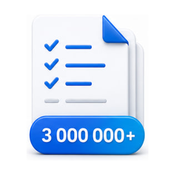 Более 3 000 000 записей в базе