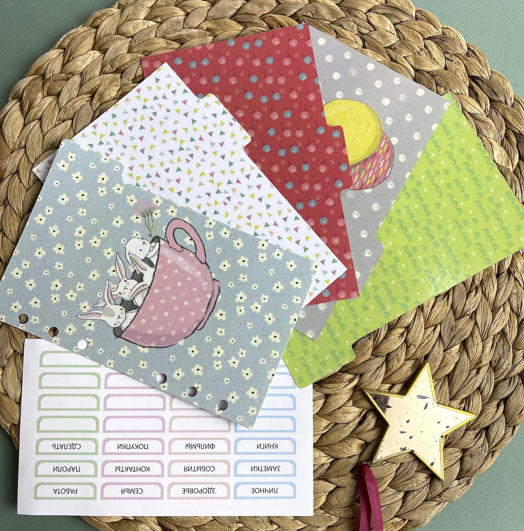 Наклейки, стикеры для тетради, ежедневника на кольцах Fancy Planner