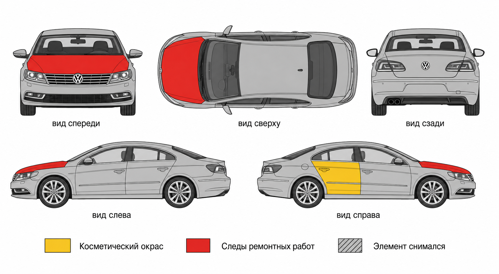 Карта ЛКП Volkswagen Passat CC