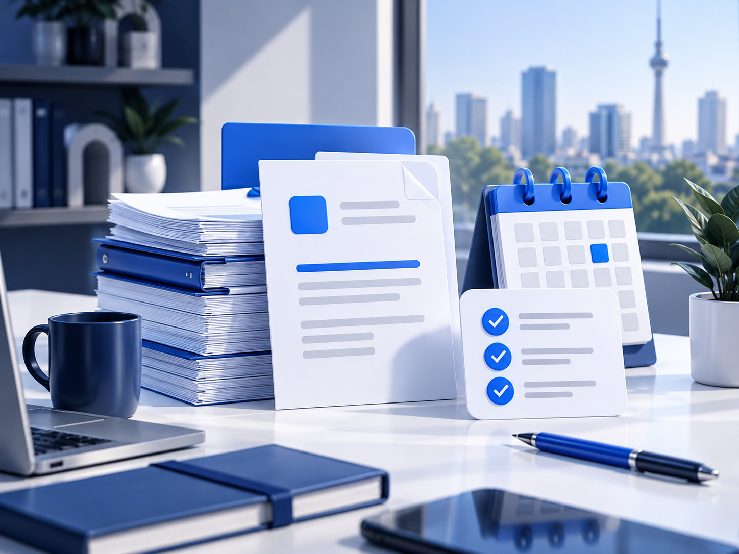 Documents, calendar and checklist as the basis of ongoing small-business accounting.