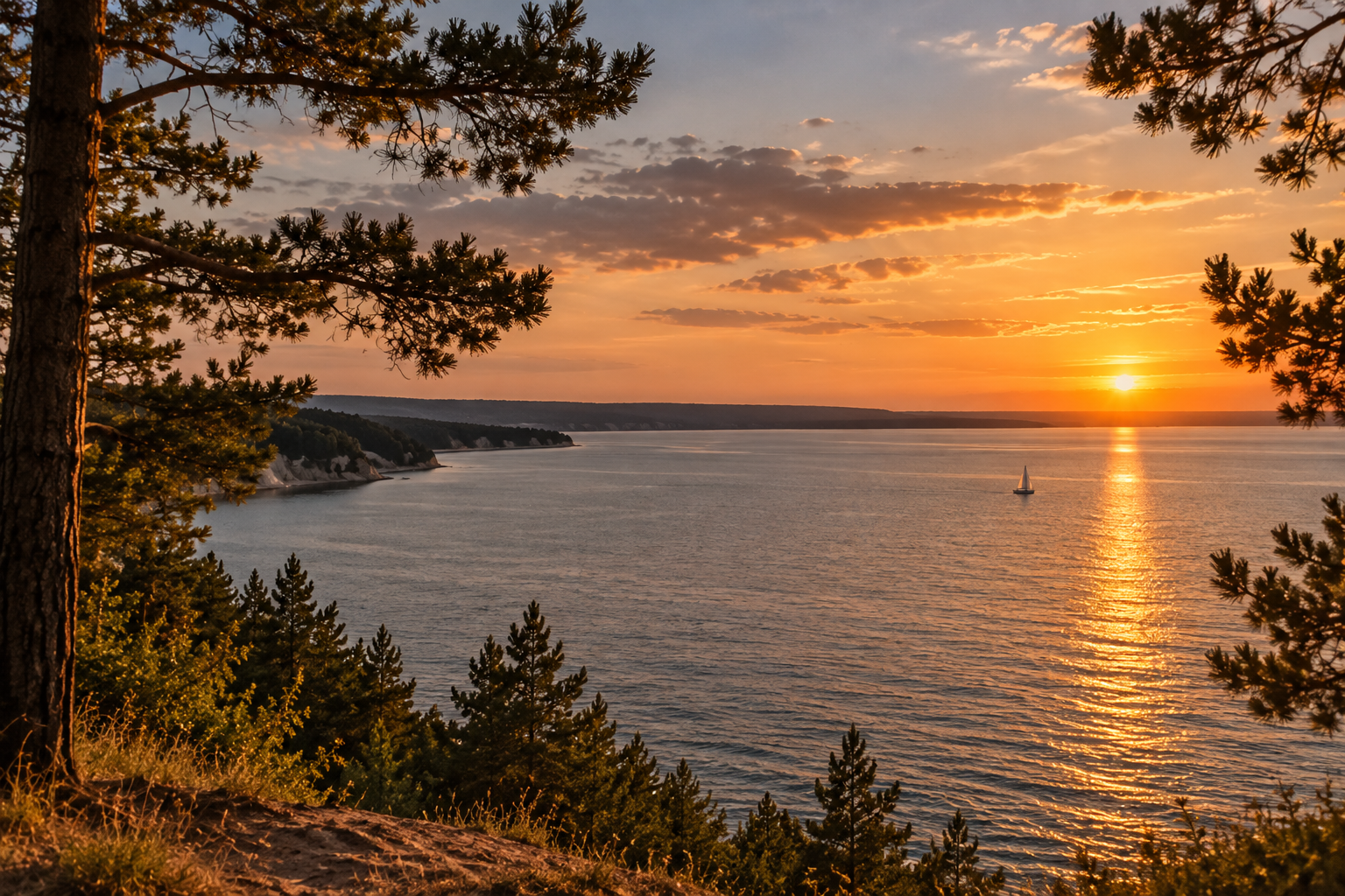 Камское море на закате
