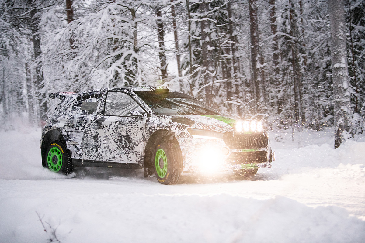 Тесты Škoda Fabia Rally2 в Лапландии, 2022 год