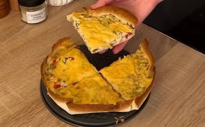 Приготовление тортильи с творогом и сыром в духовке: шаг 7