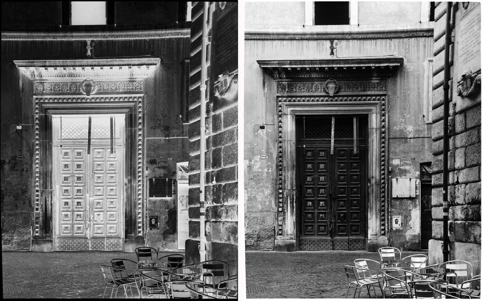 Roman Portal. Rome. 2014. BW Negative 4×5 inch.